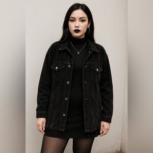 Black Gray Corduroy Jacket